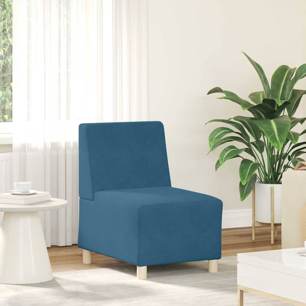 Unità di Divano Modulare Senza Braccioli 3 pcs Blu