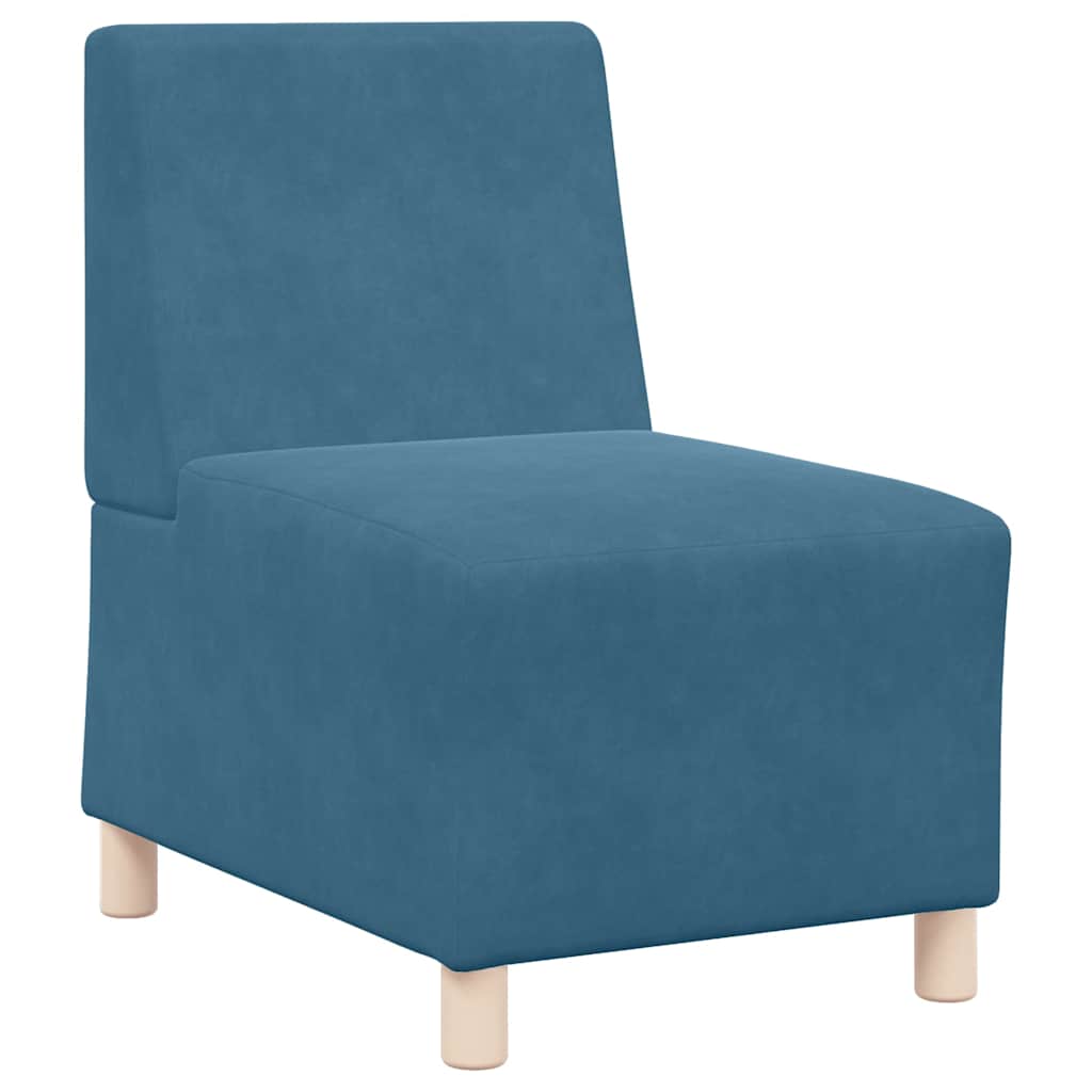 Unità di Divano Modulare Senza Braccioli 3 pcs Blu