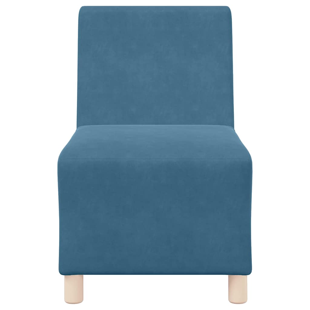 Unità di Divano Modulare Senza Braccioli 3 pcs Blu