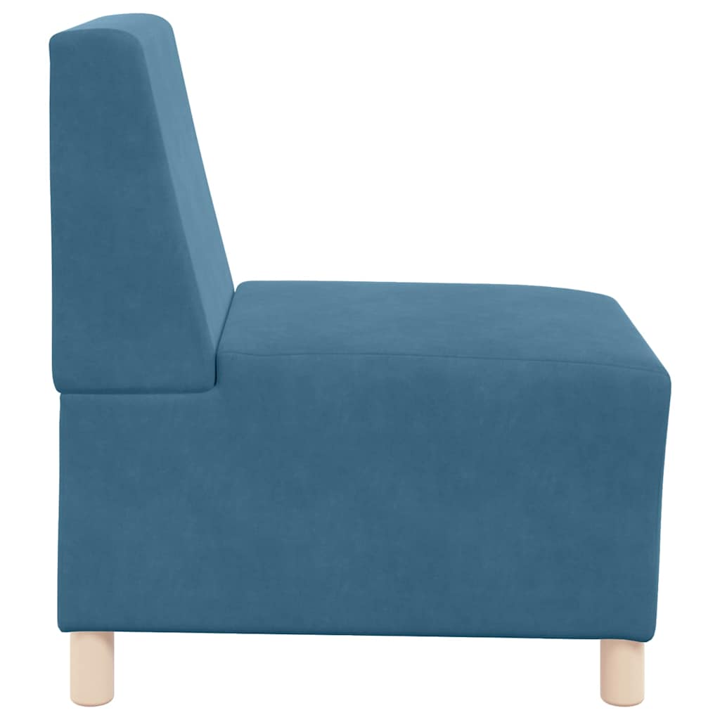 Unità di Divano Modulare Senza Braccioli 3 pcs Blu