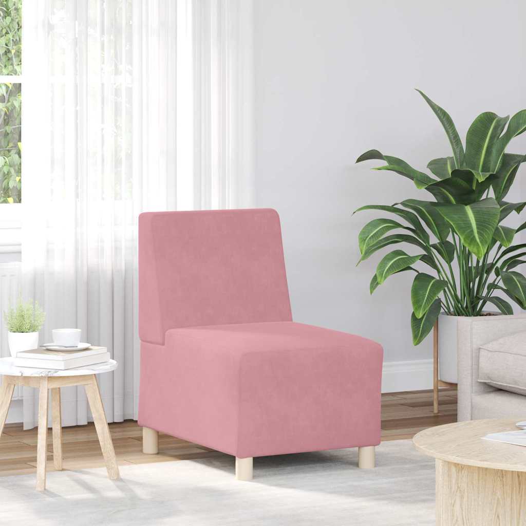 Unità di Divano Modulare Senza Braccioli 3 pcs Rosa