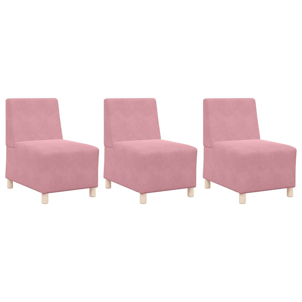 Unità di Divano Modulare Senza Braccioli 3 pcs Rosa