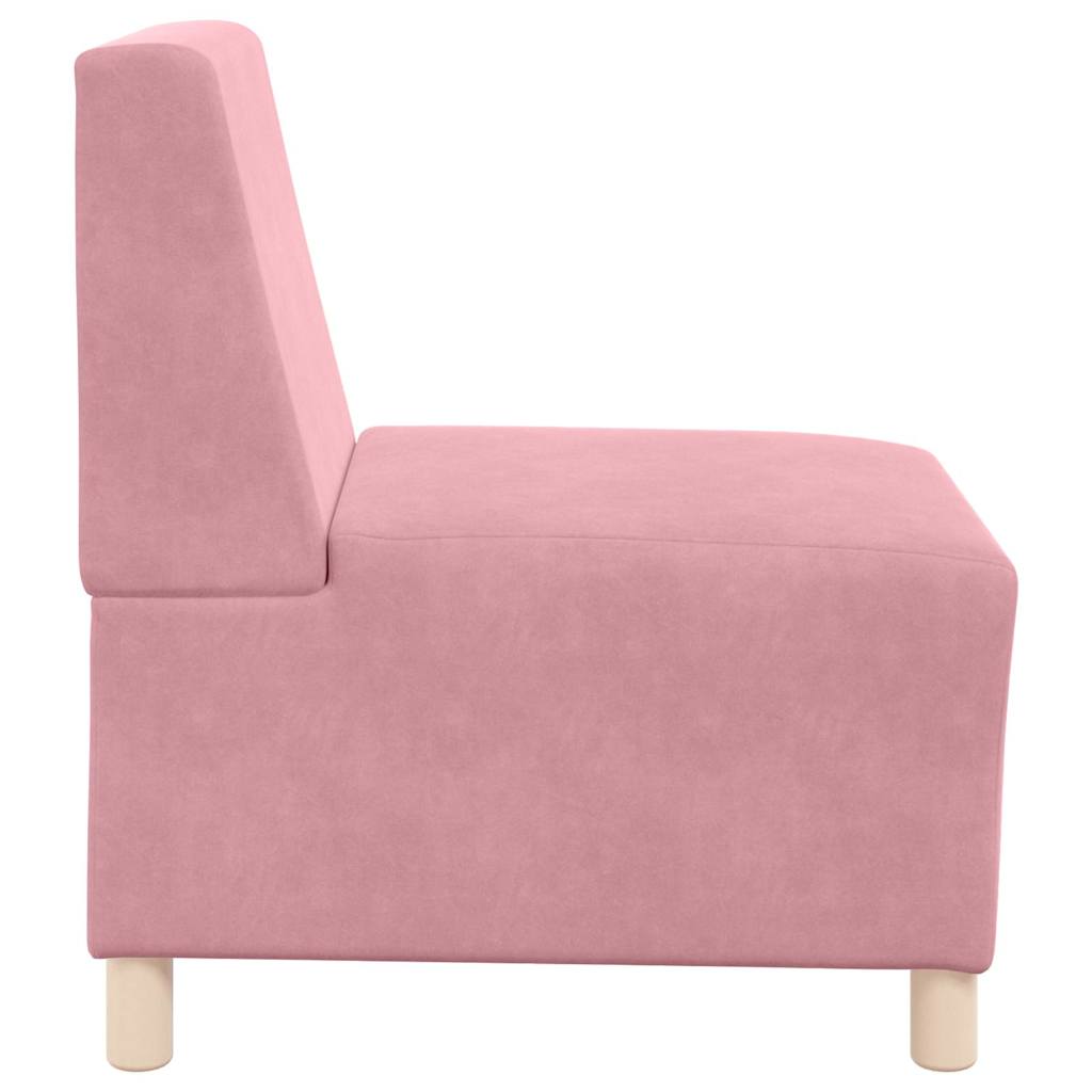 Unità di Divano Modulare Senza Braccioli 3 pcs Rosa