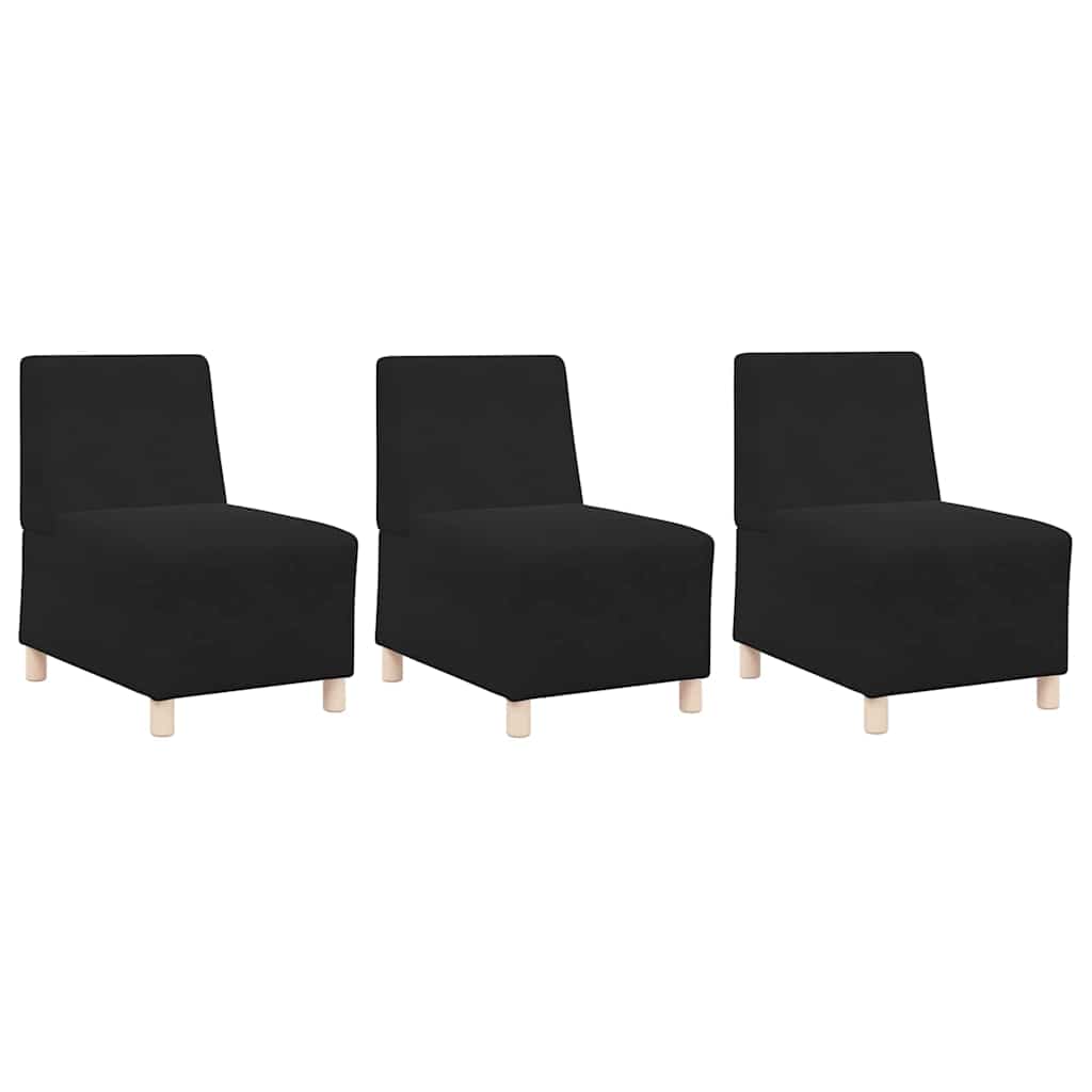 Unità di Divano Modulare Senza Braccioli 3 pcs Nero