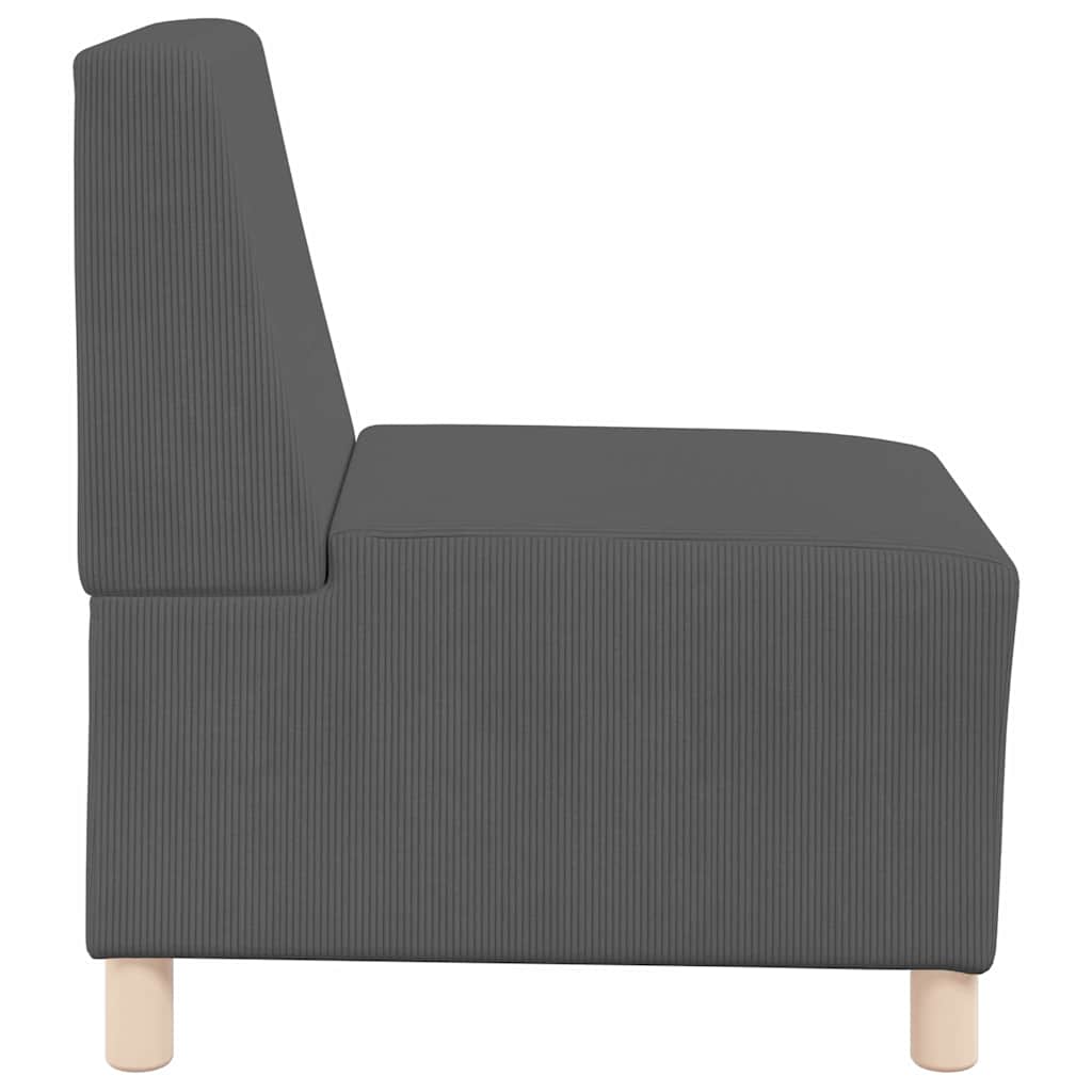 Unità di Divano Modulare Senza Braccioli 3 pcs Grigio scuro
