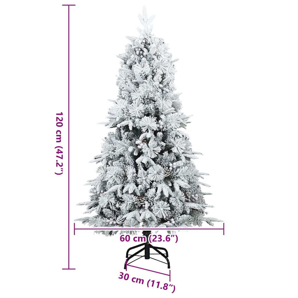 Albero di Natale Artificiale Snodato Foderato di Neve Bianco