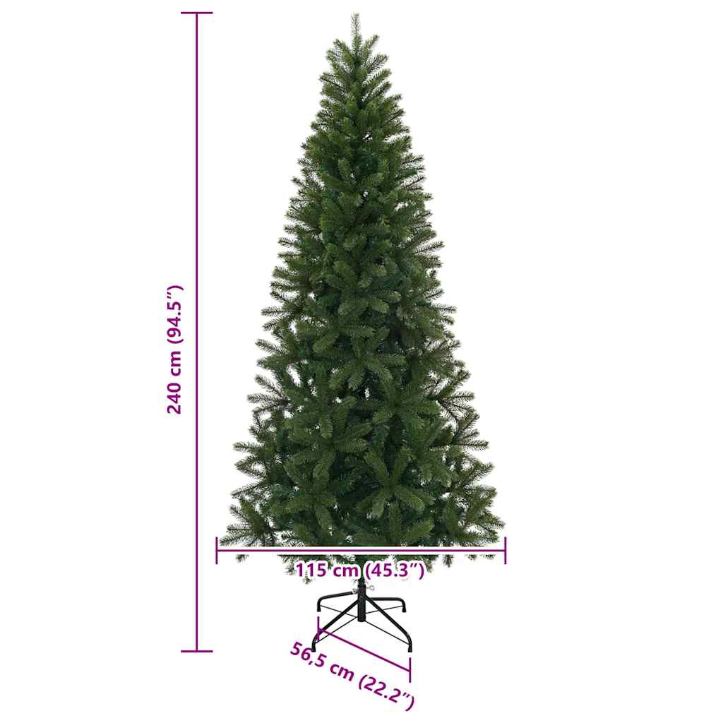 Albero di Natale artificiale Verde 240 cm PVC, PE e acciaio
