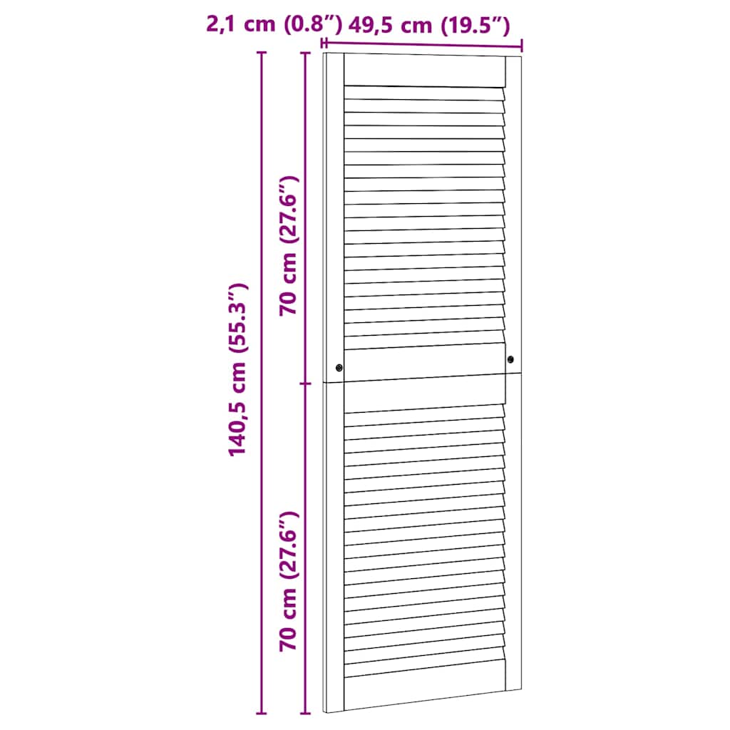 Porta per Armadio Naturale 49,5 x 2,1 x 140,5 cm Pino massello | homemem39