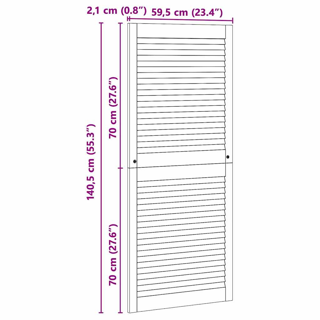 Porta per Armadio Naturale 140,5 x 2,1 x 59,5 cm Pino massello | homemem39