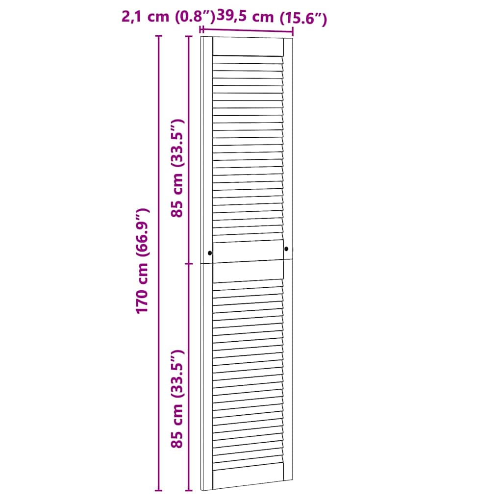 Porte per Armadi Altro 2 pcs Marrone 170 x 39.5 x 2.1 cm