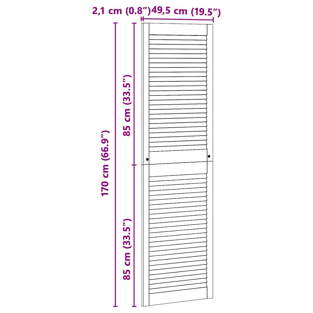 Porta per Armadio Naturale 170 x 2,1 x 49,5 cm Pino massello | homemem39
