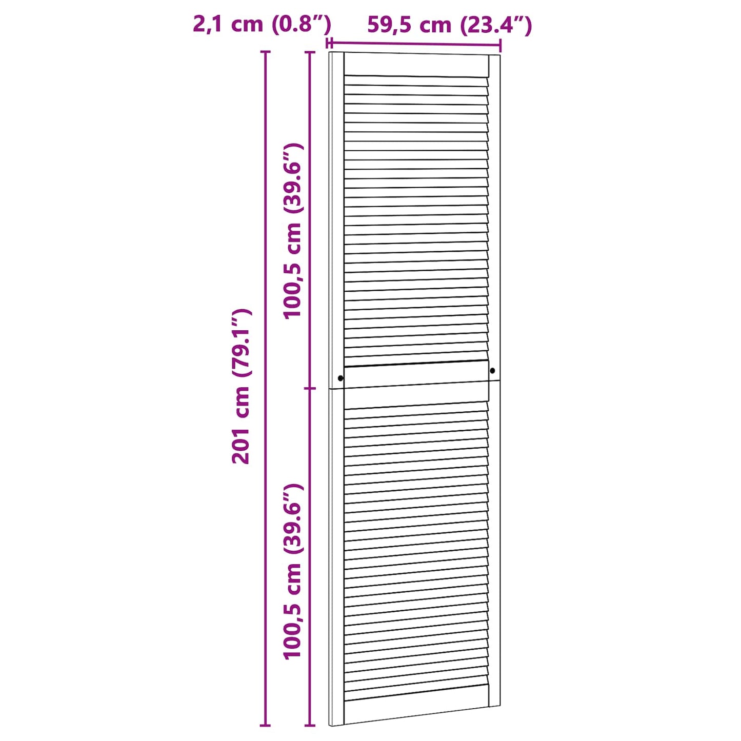 Porta per Armadio con porta 2 pcs Naturale 201 x 2,1 x 59,5 cm | homemem39