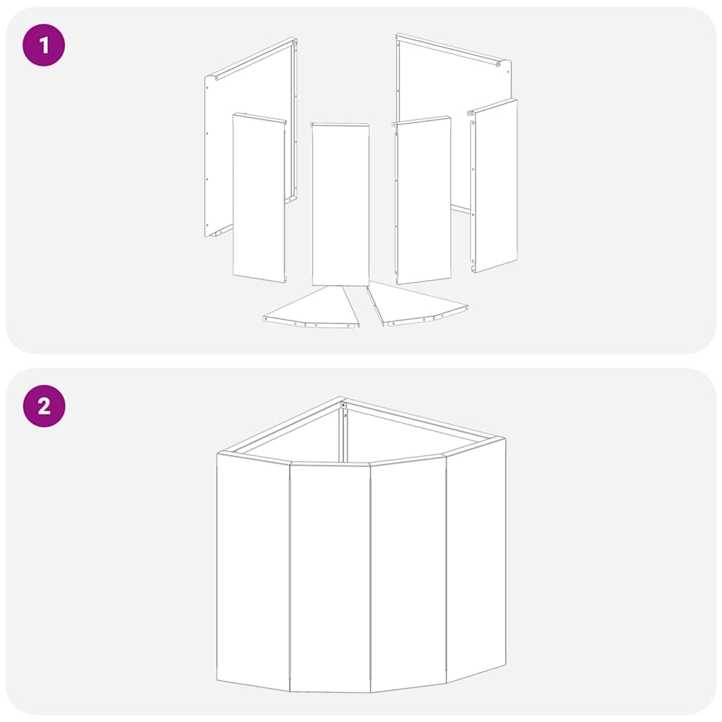 Vaso d'angolo Bianco 30 x 30 x 35 cm Acciaio