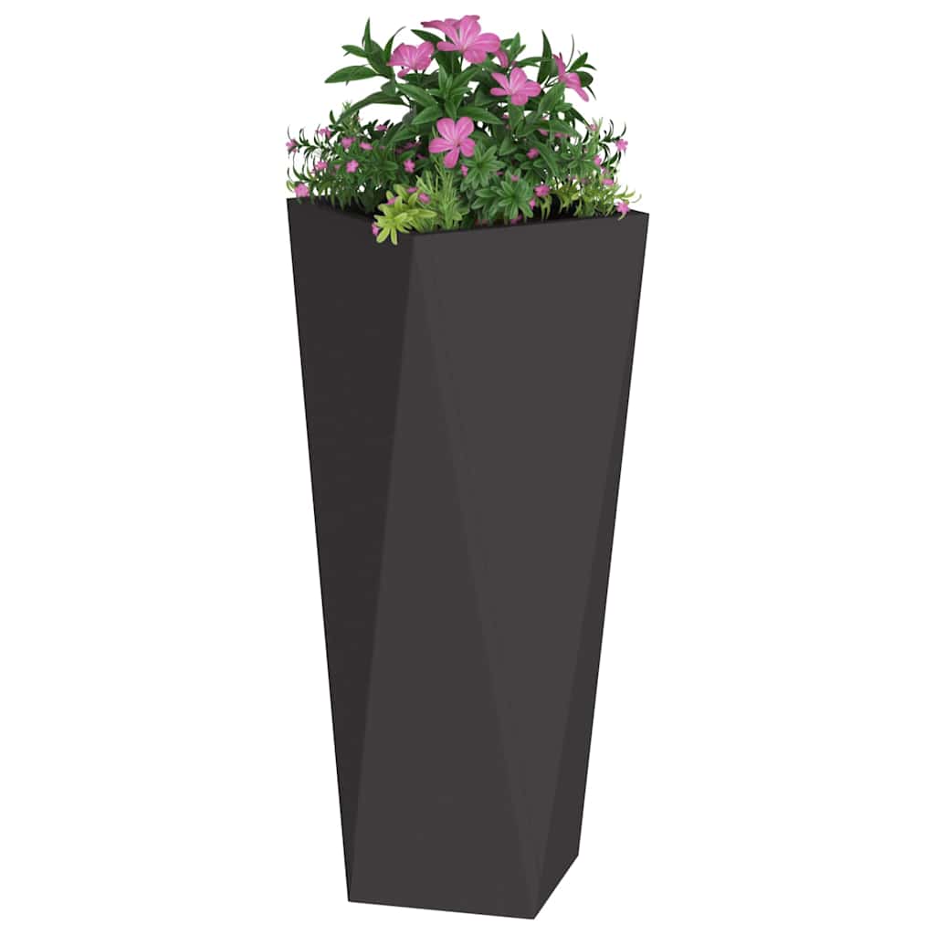 Fioriera Nero 30 x 30 x 75 cm Acciaio - homemem39