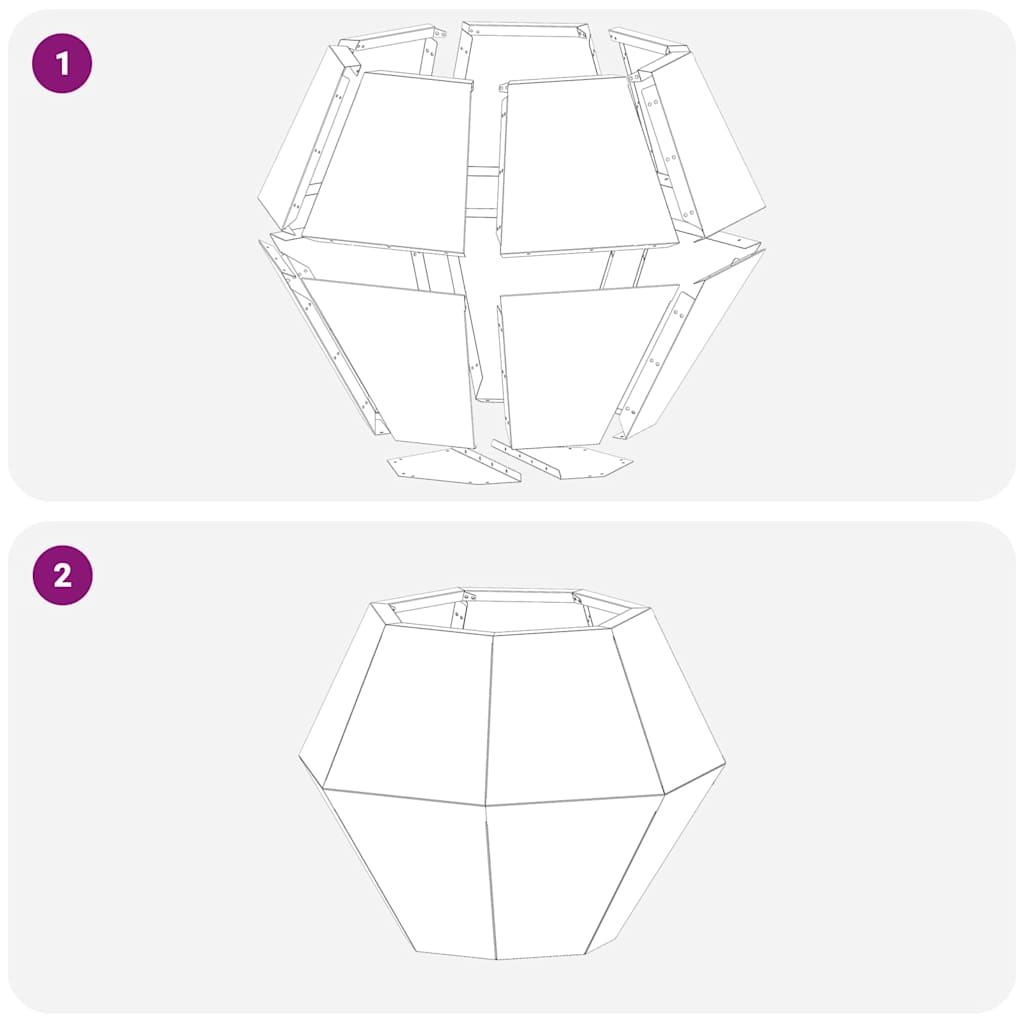 Fioriera 2 pcs Ruggine 50 x 50 x 40 cm