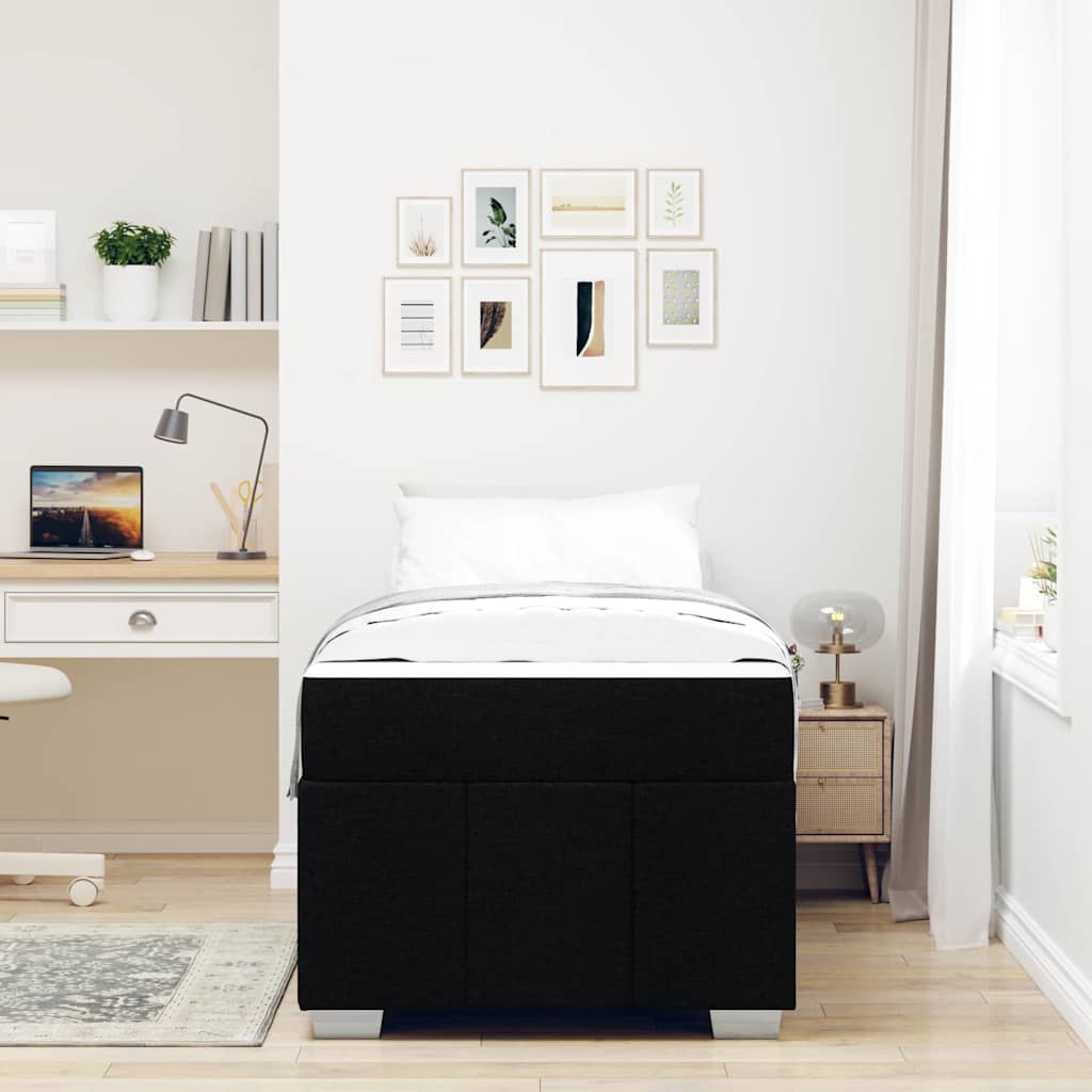 Struttura del letto con materasso Nero 80 x 200 cm Tessuto