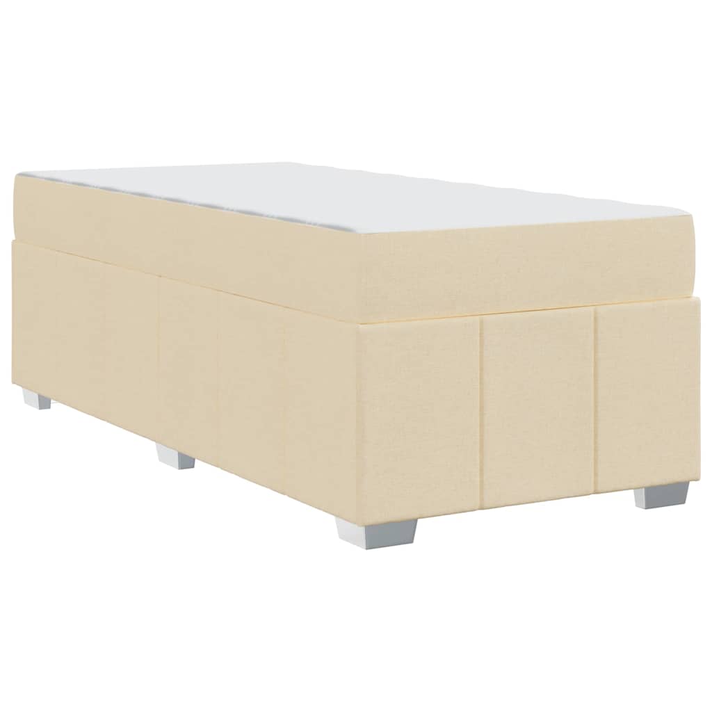 Struttura del letto con materasso Crema 90 x 190 cm Tessuto