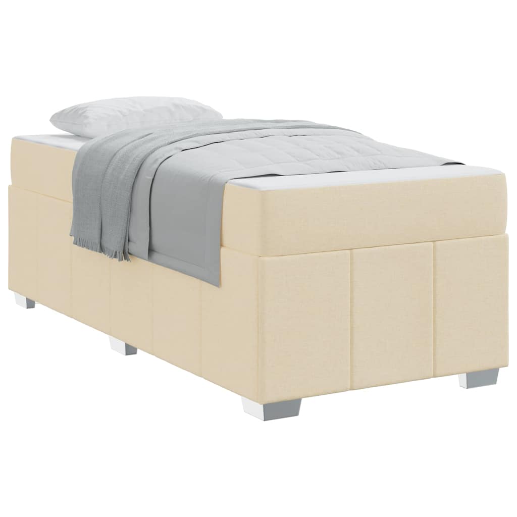 Struttura del letto con materasso Crema 90 x 190 cm Tessuto