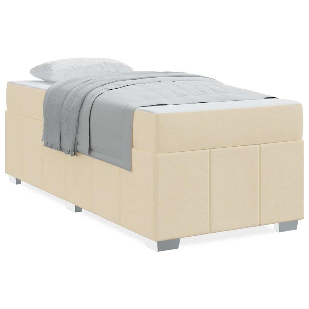 Struttura del letto con materasso Crema 90 x 190 cm Tessuto