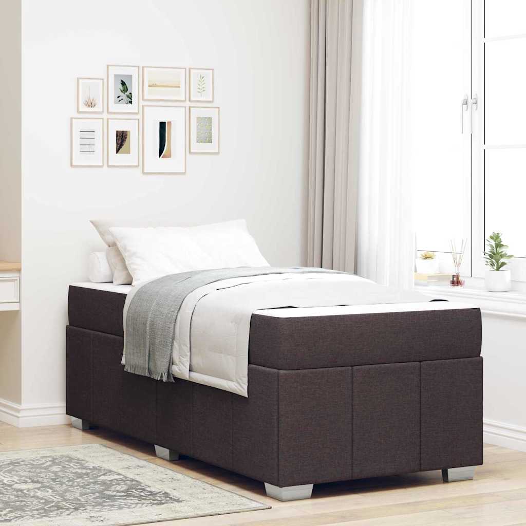 Struttura del letto Marrone scuro 90 x 200 cm Tessuto