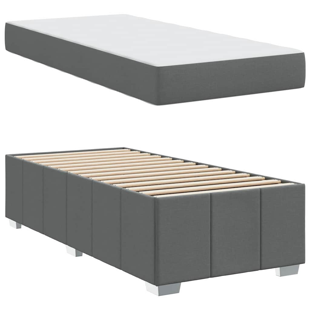 Struttura del letto Grigio scuro 100 x 200 cm Tessuto