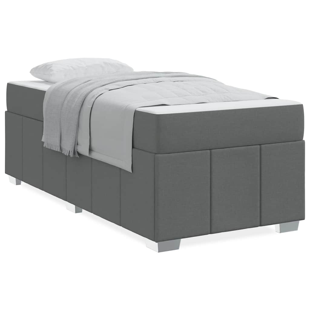 Struttura del letto Grigio scuro 100 x 200 cm Tessuto