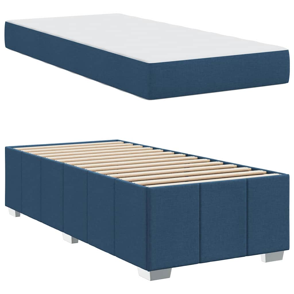Struttura del letto con materasso Blu 100 x 200 cm Tessuto