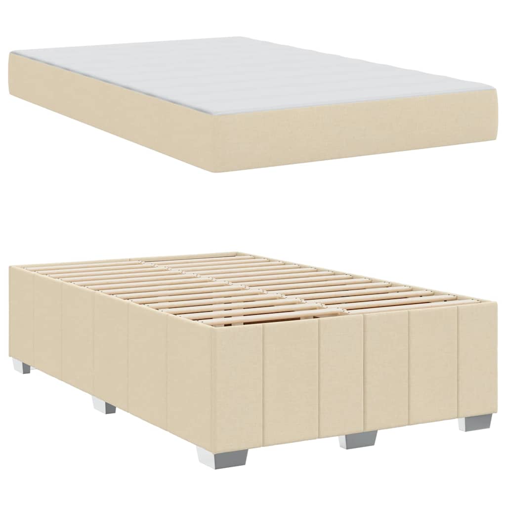 Struttura del letto con materasso Crema 120 x 200 cm Tessuto