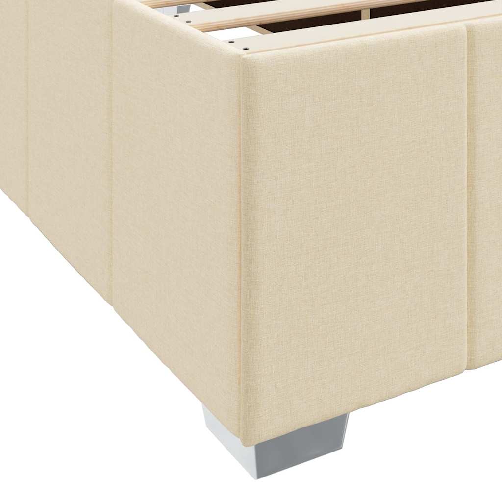 Struttura del letto con materasso Crema 140 x 200 cm Tessuto