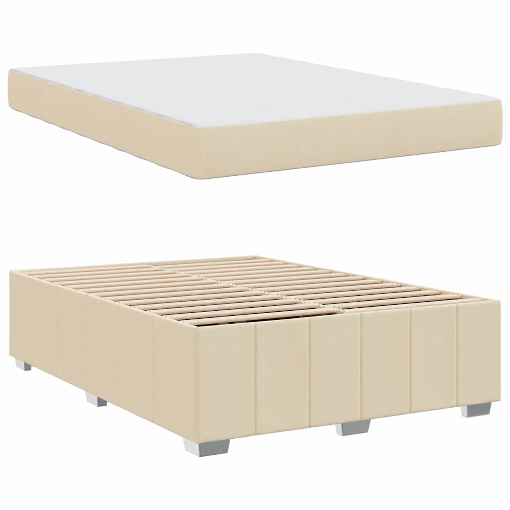 Struttura del letto con materasso Crema 140 x 200 cm Tessuto