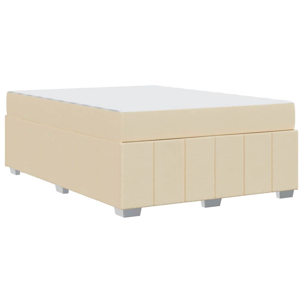 Struttura del letto con materasso Crema 140 x 200 cm Tessuto
