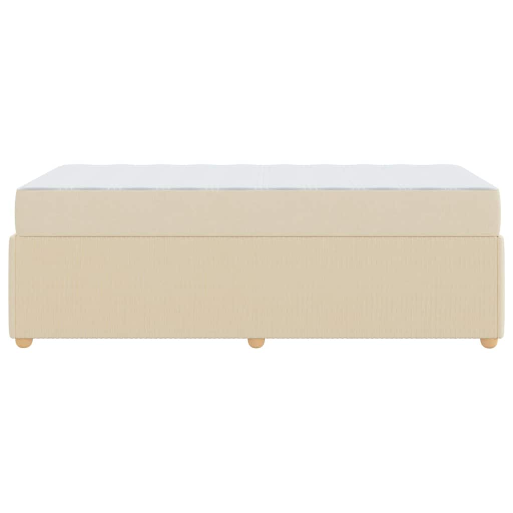Struttura letto con materasso Crema 80 x 200 cm Tessuto