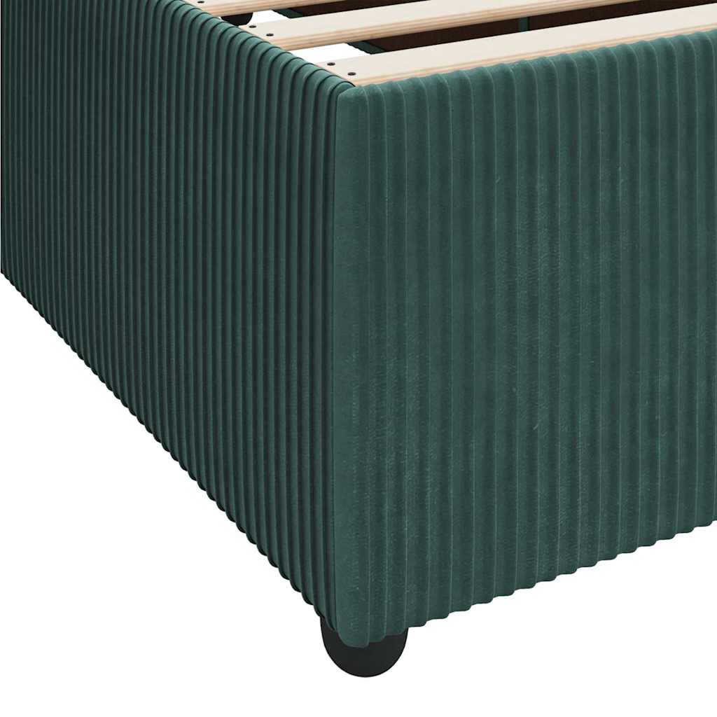 Struttura letto con materasso Verde scuro 80 x 200 cm Velluto