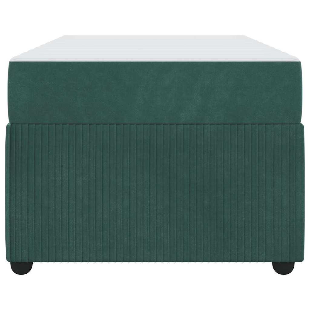 Struttura letto con materasso Verde scuro 80 x 200 cm Velluto