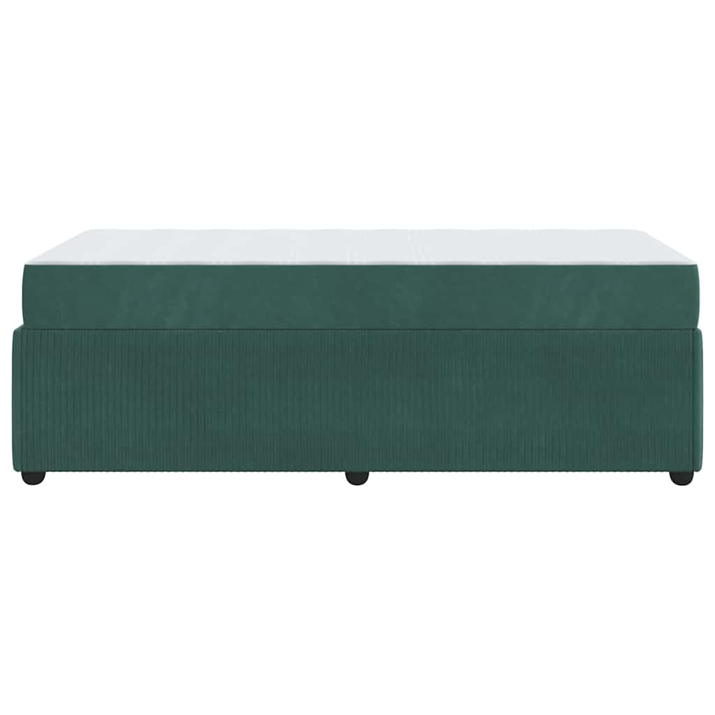Struttura letto con materasso Verde scuro 80 x 200 cm Velluto