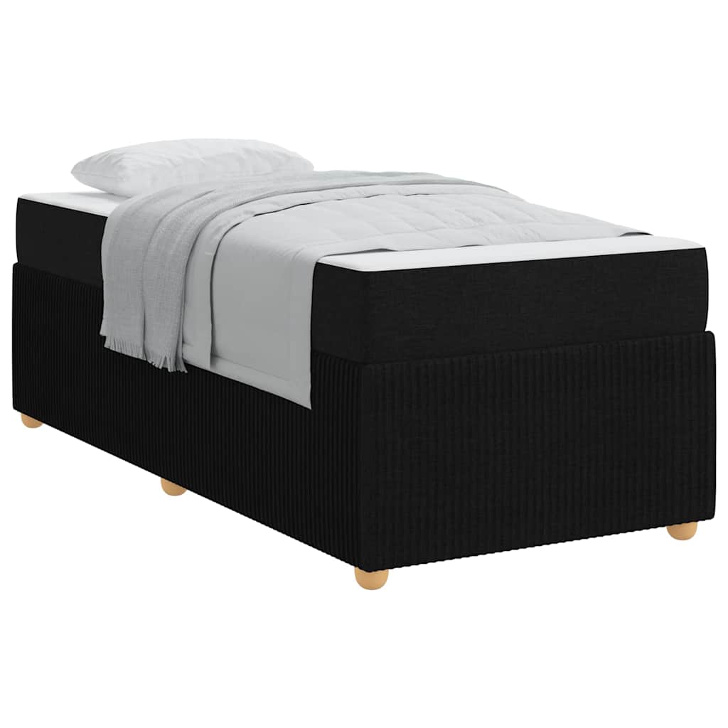 Struttura letto con materasso Nero 90 x 190 cm Tessuto