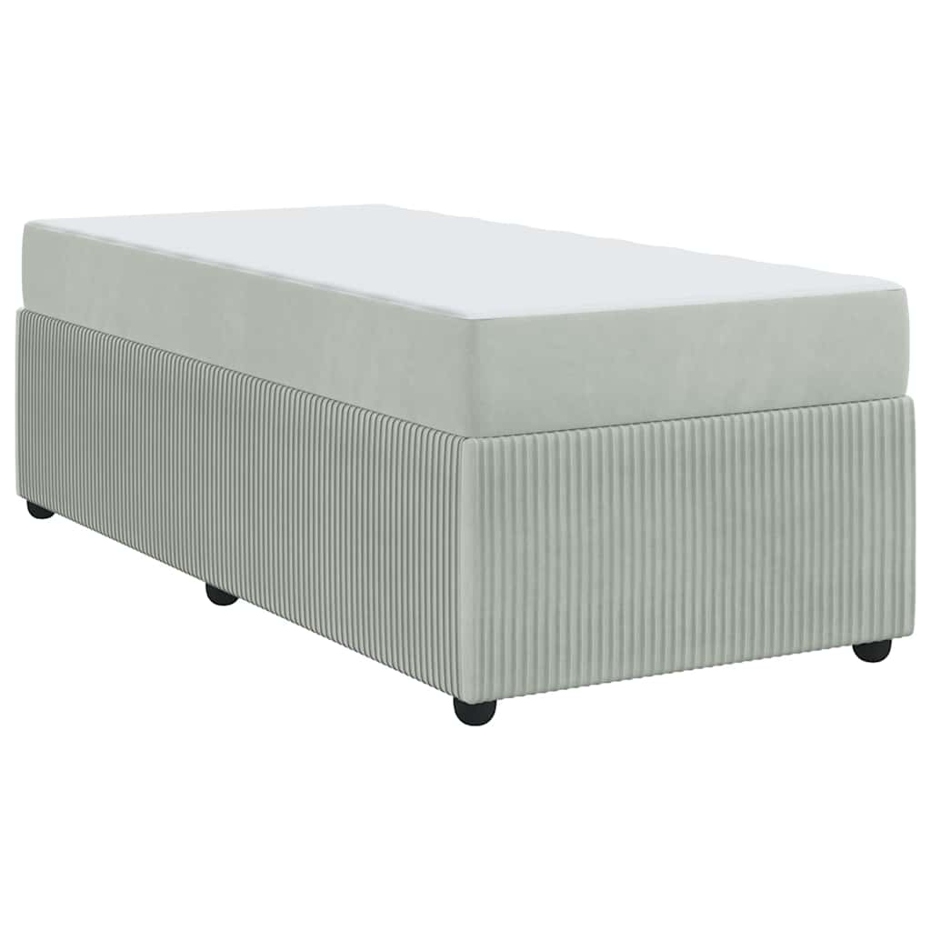 Struttura letto con materasso Grigio chiaro 90 x 190 cm Velluto