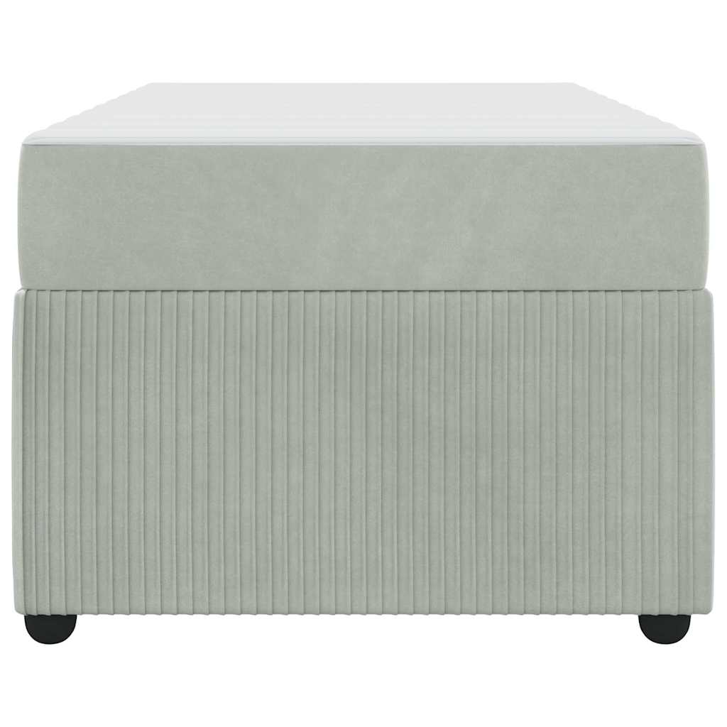 Struttura letto con materasso Grigio chiaro 90 x 190 cm Velluto