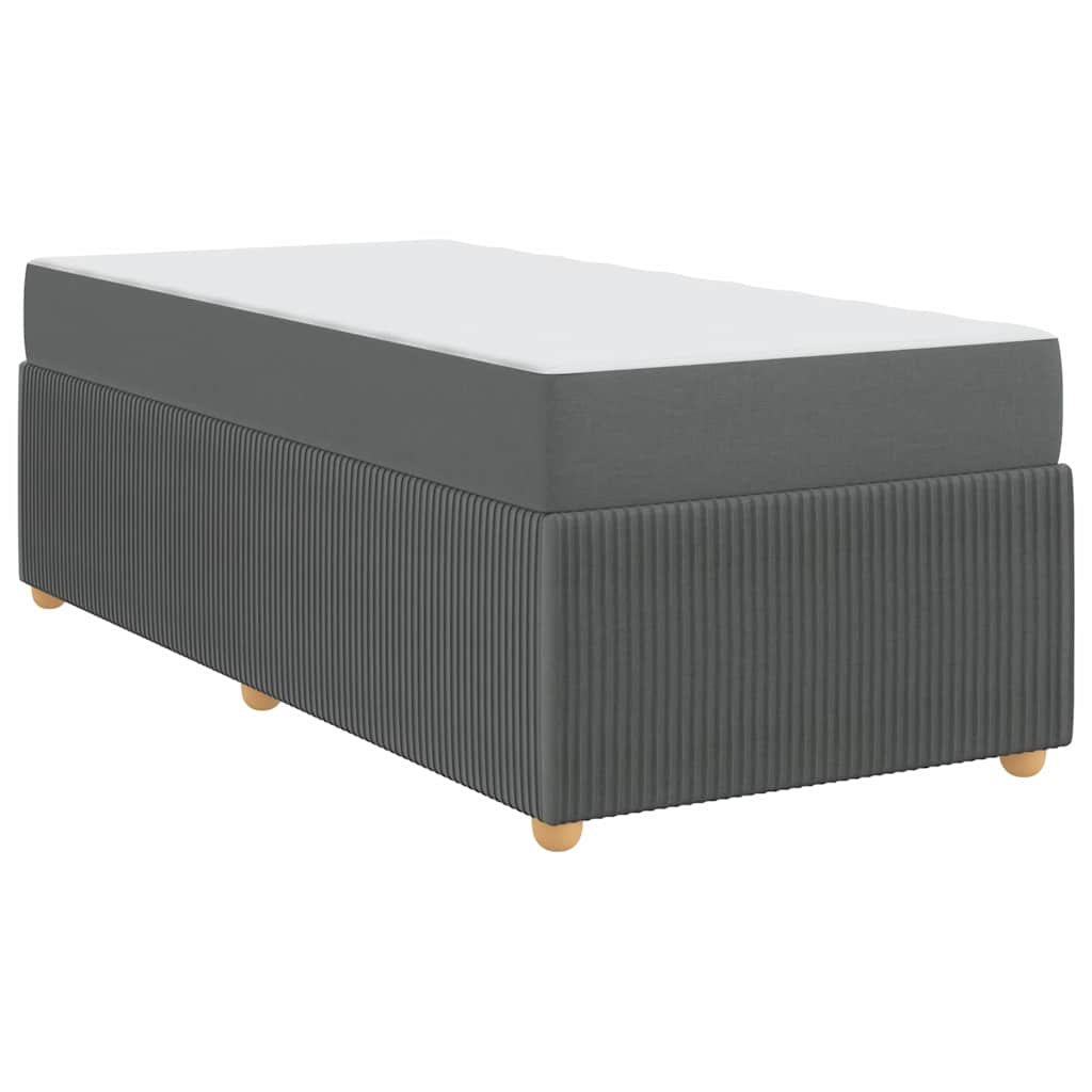 Struttura letto con materasso Grigio scuro 90 x 200 cm Tessuto
