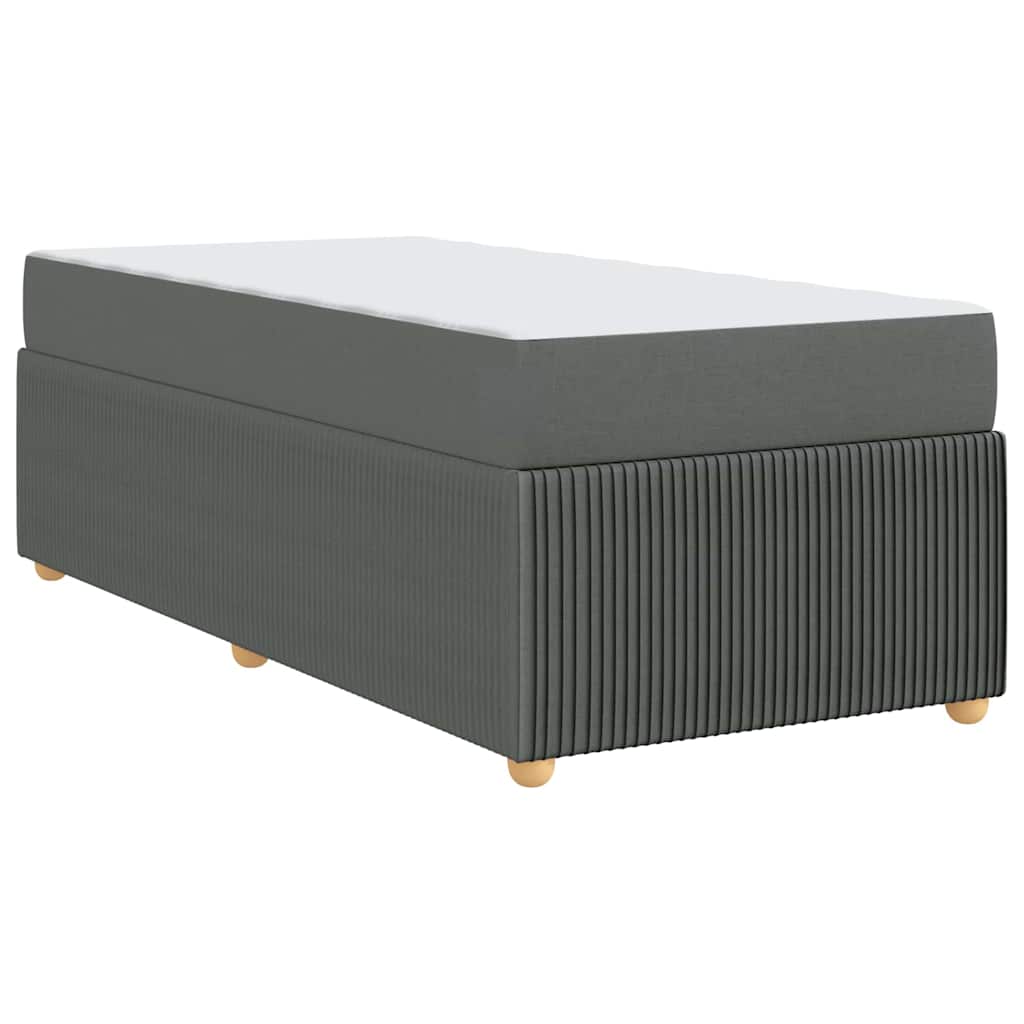 Struttura letto con materasso Grigio scuro 90 x 200 cm Tessuto