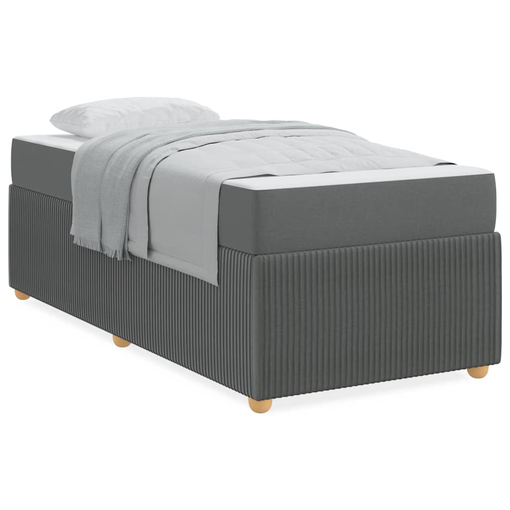 Struttura letto con materasso Grigio scuro 90 x 200 cm Tessuto