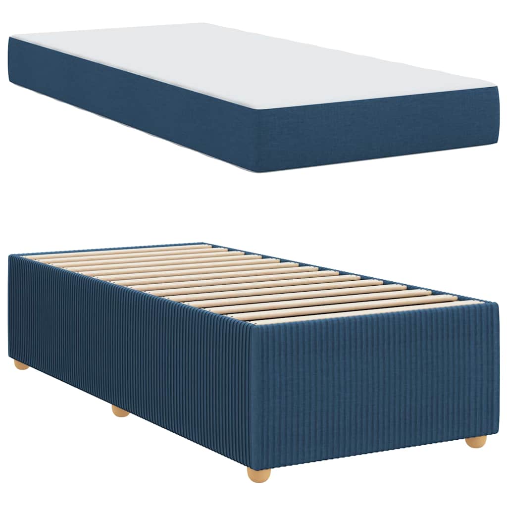 Struttura letto con materasso Blu 90 x 200 cm Tessuto