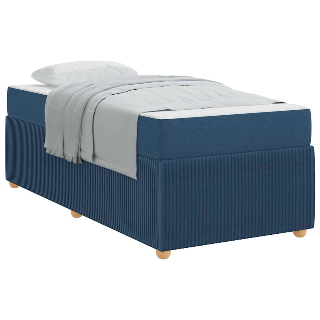 Struttura letto con materasso Blu 90 x 200 cm Tessuto