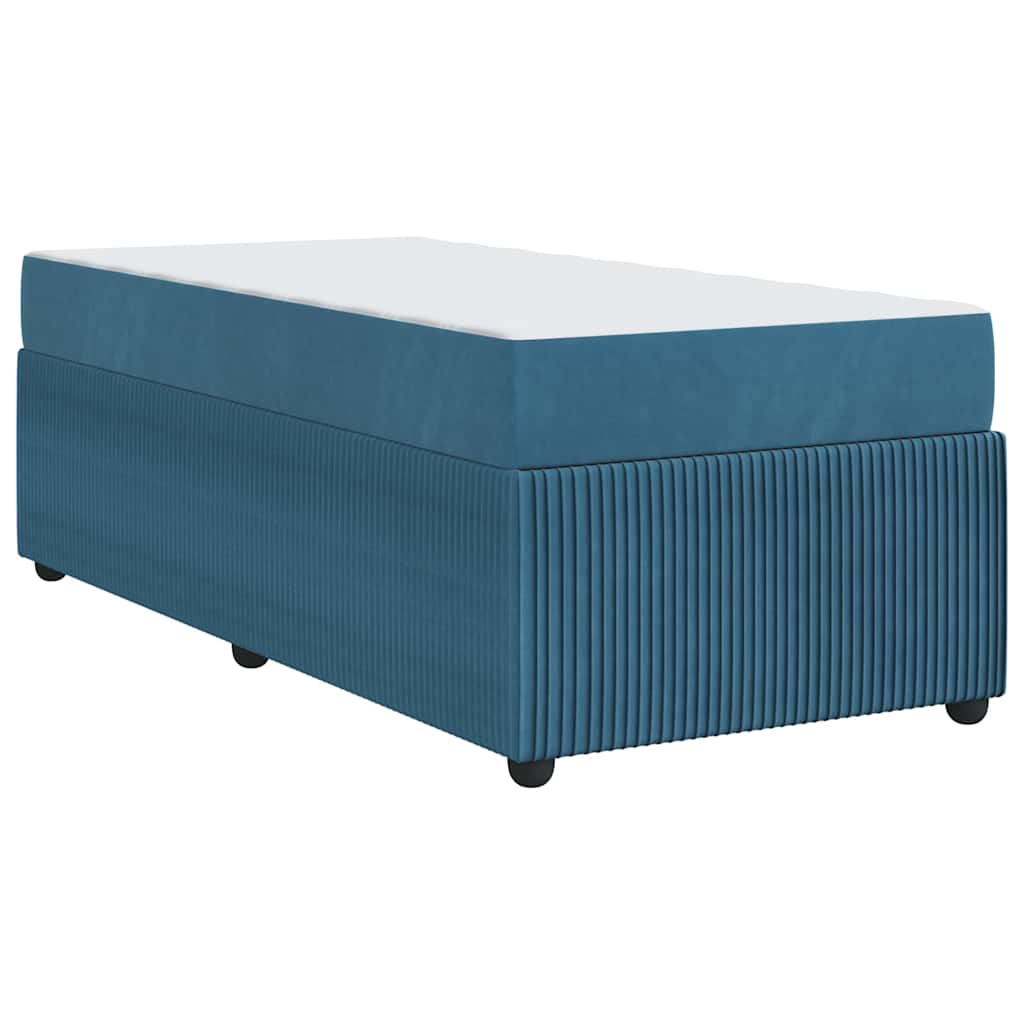 Struttura letto con materasso Blu 90 x 200 cm Velluto
