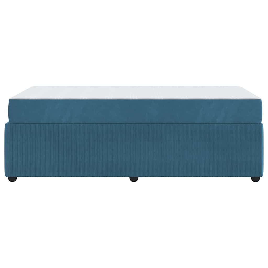 Struttura letto con materasso Blu 90 x 200 cm Velluto