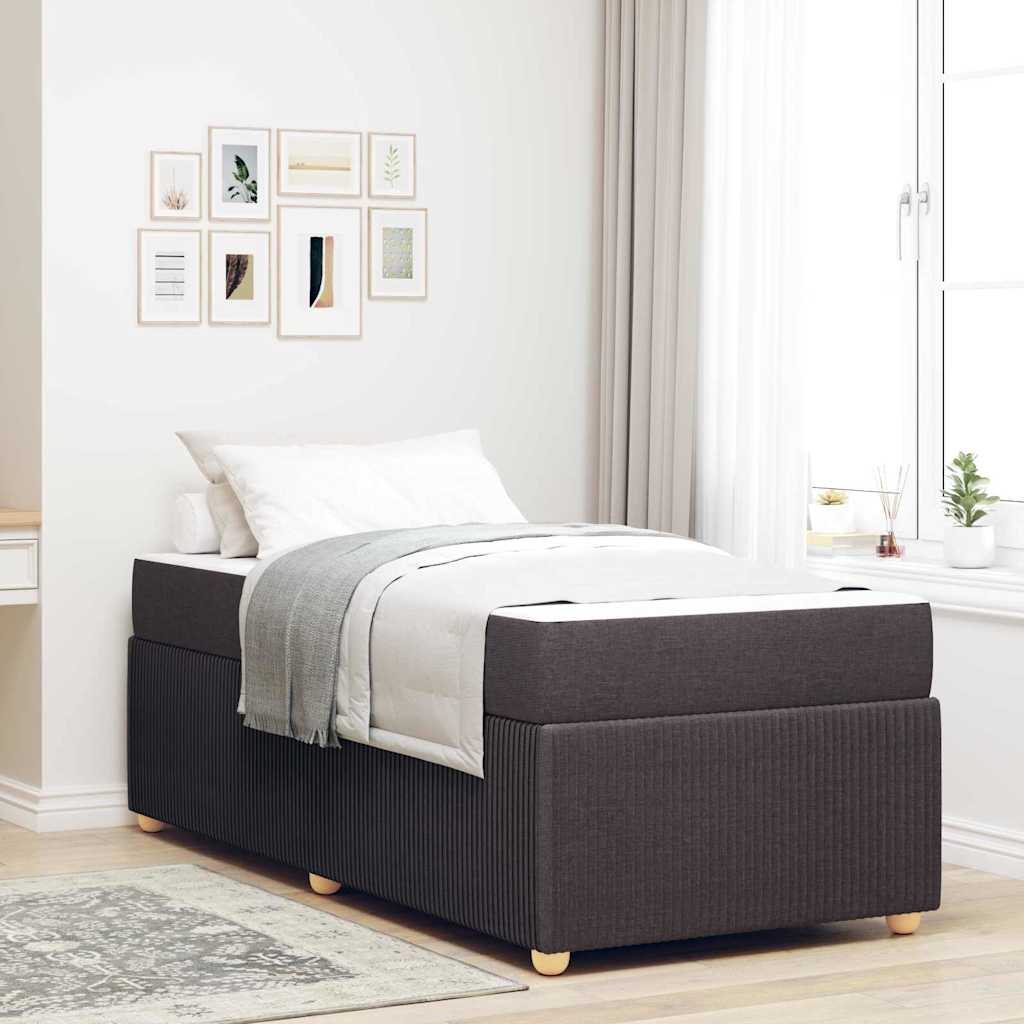 Struttura letto con materasso Marrone scuro 100 x 200 cm