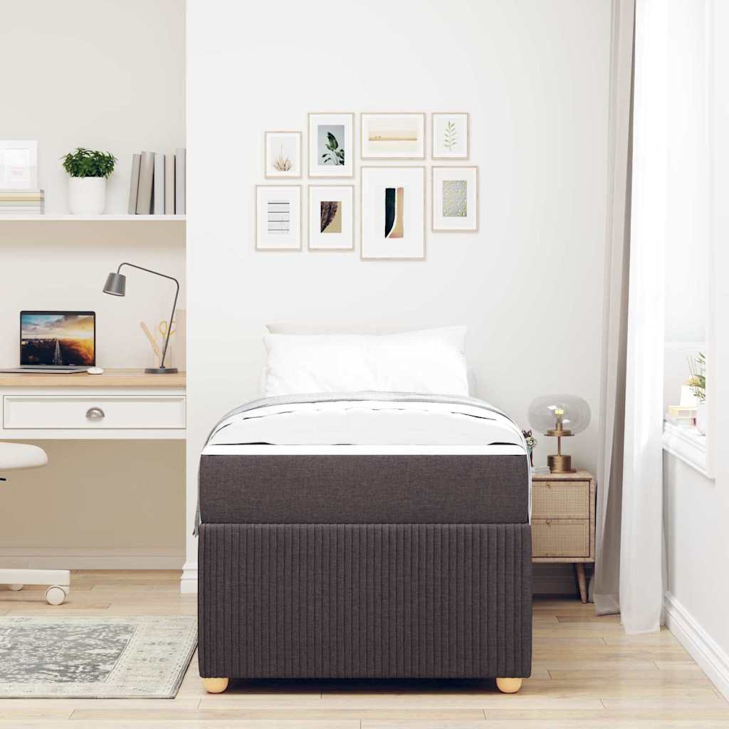 Struttura letto con materasso Marrone scuro 100 x 200 cm