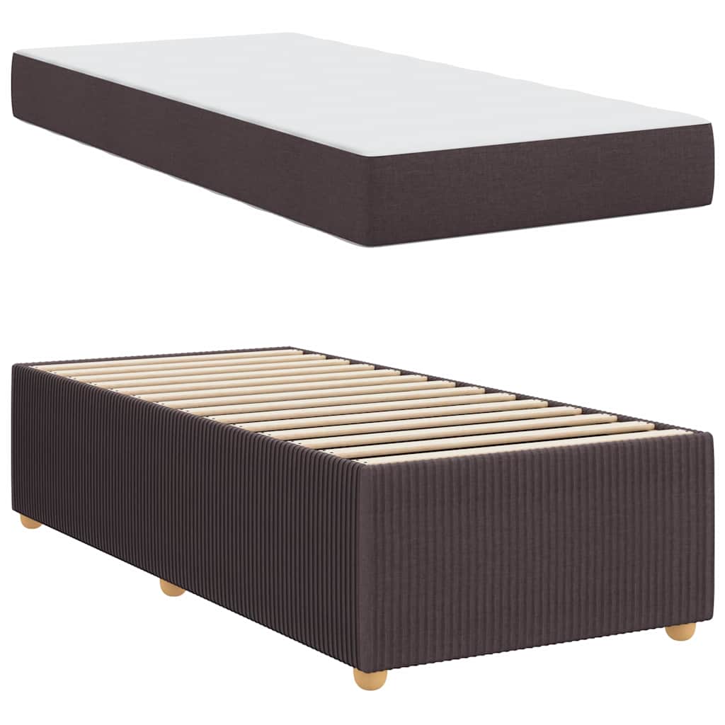 Struttura letto con materasso Marrone scuro 100 x 200 cm