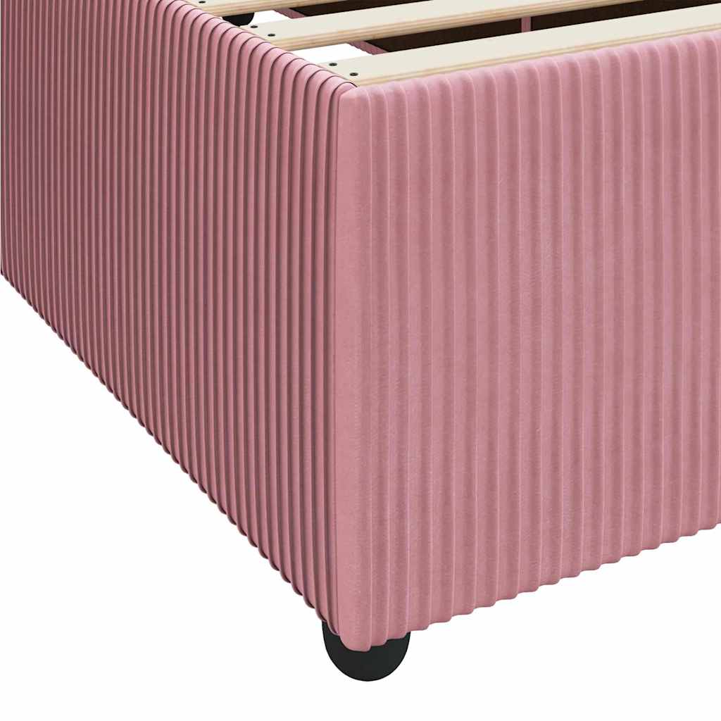 Struttura letto con materasso Rosa 100 x 200 cm Velluto