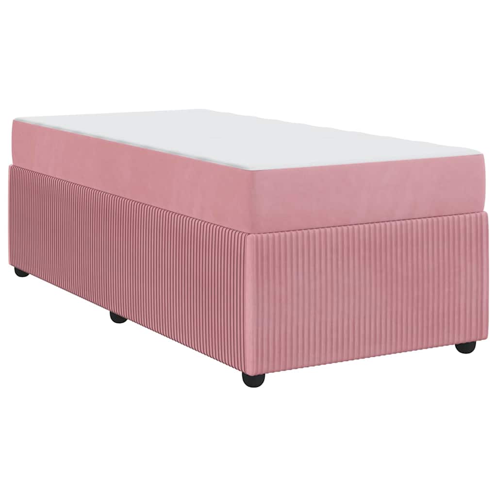 Struttura letto con materasso Rosa 100 x 200 cm Velluto